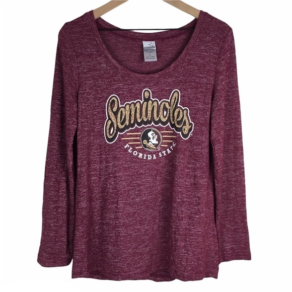 FSU Seminoles Top Long Sleeve Space Dye Stretchy Game Day Football Size Large - Picture 1 of 10